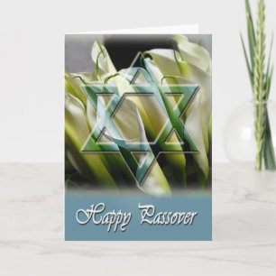 Happy Passover card with Star of David and callas
