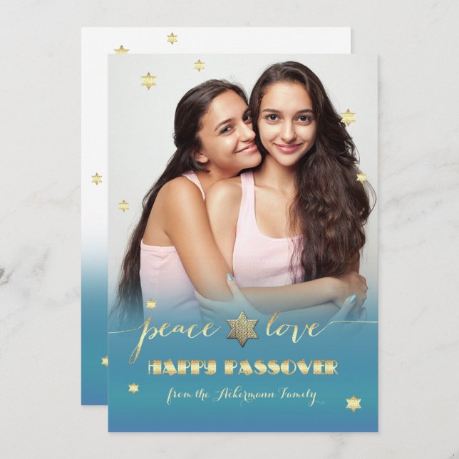 Happy Passover. Custom Flat Photo Card (Front/Back)