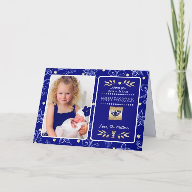 Happy Passover. Custom Photo Card (Front)