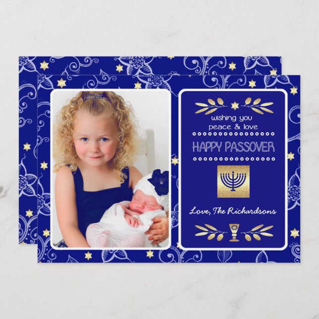 Happy Passover. Custom Photo Card (Front/Back)