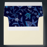 Happy Passover. Floral Pattern and Gold Menorah   Envelopes<br><div class="desc">Happy Passover. Elegant Blue Floral Pattern and Menorah with gold foil embellishments personalised Passover Envelope. Matching cards and gifts available in the Jewish Holidays / Passover Category of our store.</div>