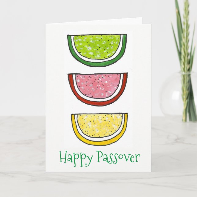 Happy Passover Fruit Slice Jellies Jelly Candy Card (Front)