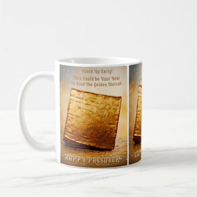 Happy Passover! Golden Matzah Coffee Mug (Left)