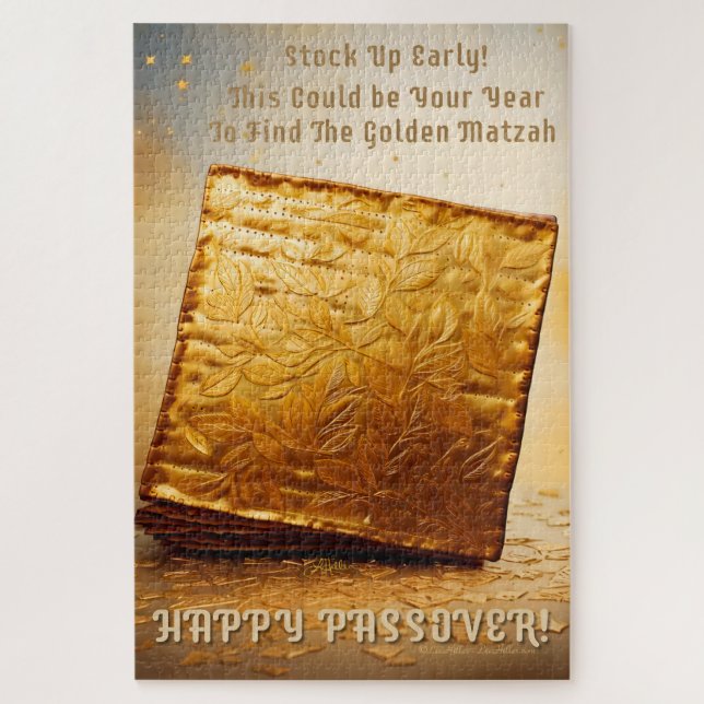 Happy Passover! Golden Matzah Jigsaw Puzzle (Vertical)