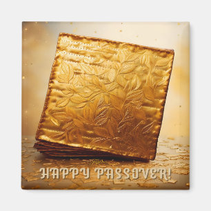 Happy Passover! Golden Matzah Magnet