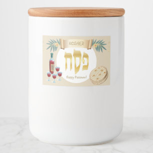Happy Passover Holiday Kosher Pesach Seder Food Label