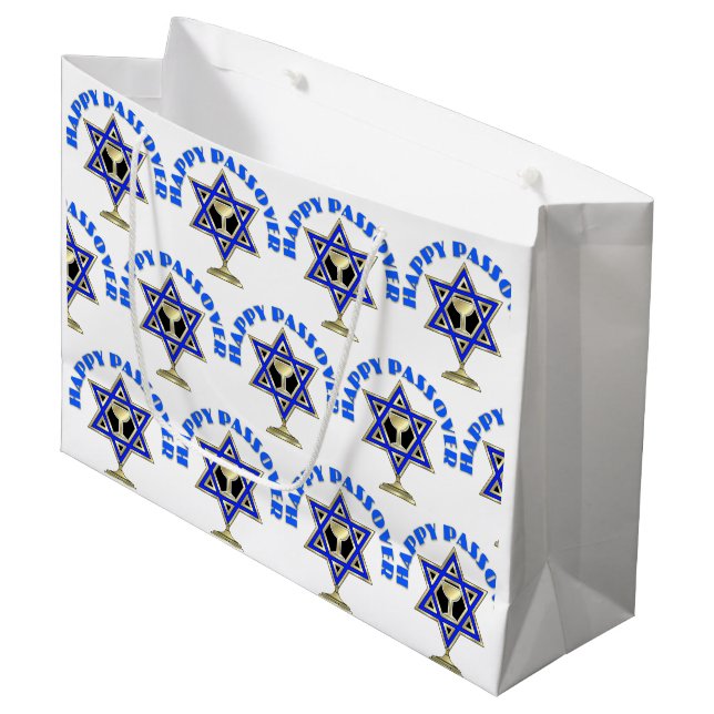 Happy Passover   Large Gift Bag (Front Angled)