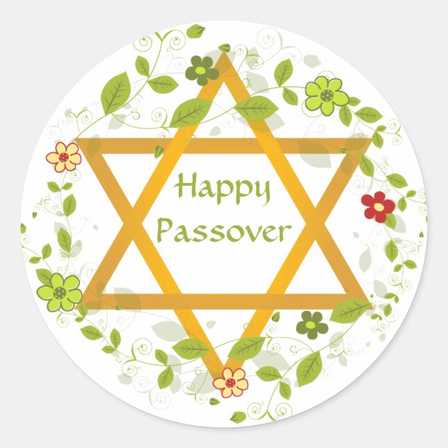 Happy Passover Magen David Sticker (Front)