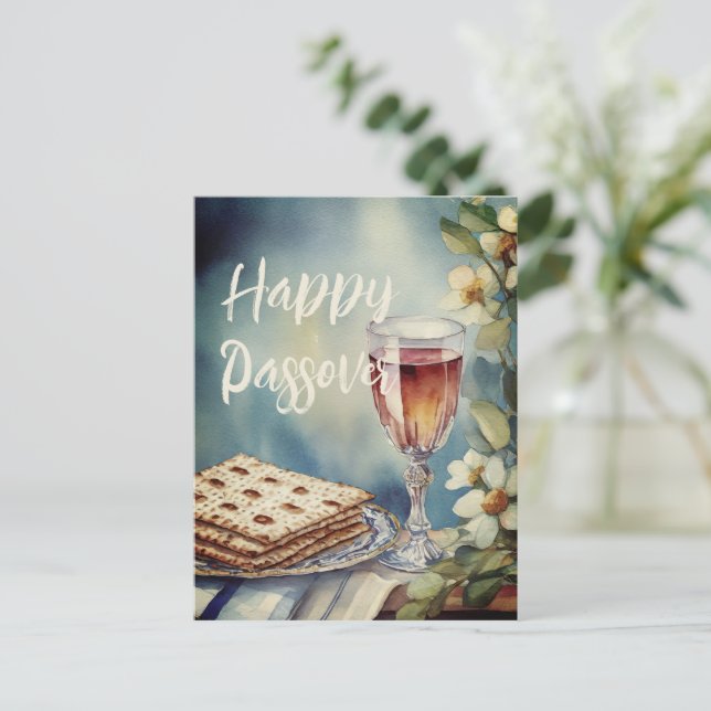 Happy Passover Pesach | Jewish Holiday Postcard (Standing Front)