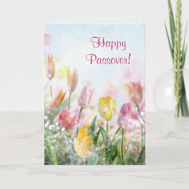 Happy Passover Spring Tulips Card (Front)