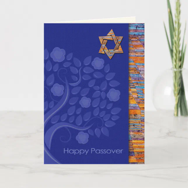 Happy Passover. Star of David and a Spring Tree Card | Zazzle