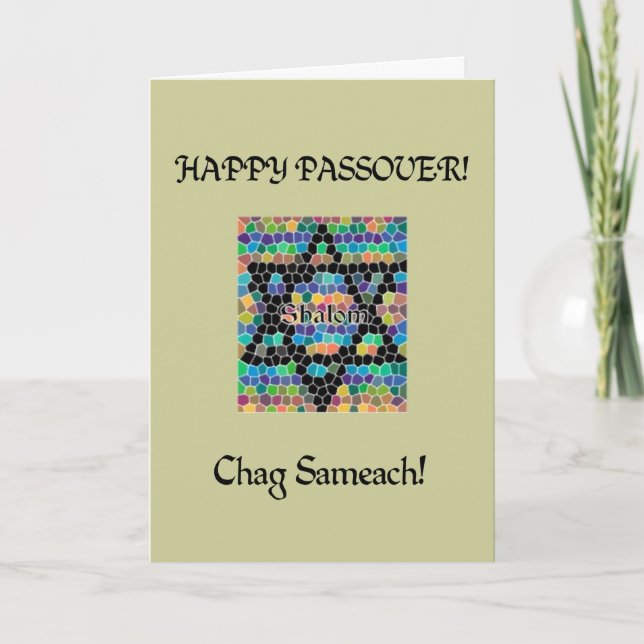 Happy Passover-Star of David Mosaic Card (Front)