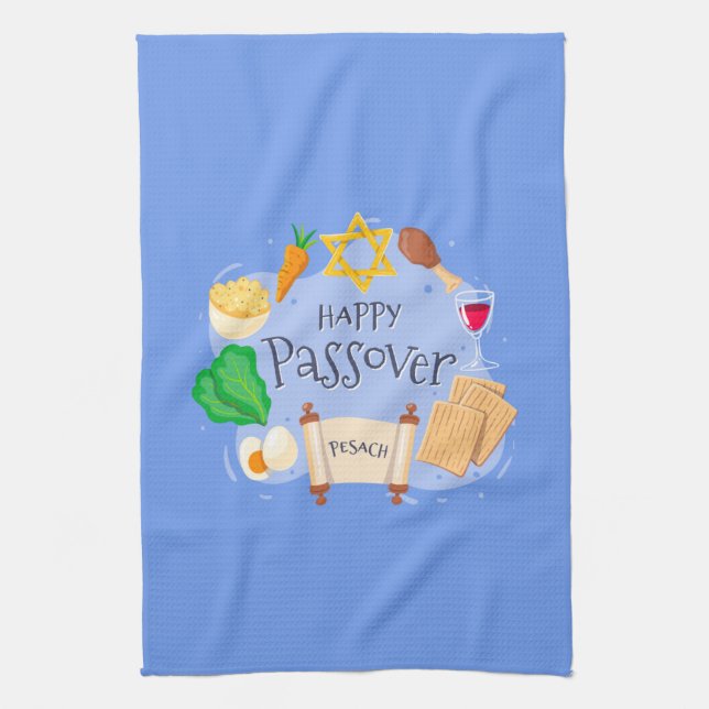 Happy Passover  Tea Towel (Vertical)