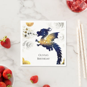 Happy Pastel Dragon Birthday Napkin