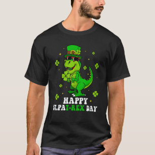 Happy Pat Rex Day Dinosaur Ireland Shamrock St Pat T-Shirt