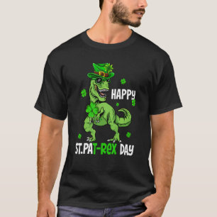 Happy Pat Rex Day Shamrock Dinosaur Ireland St Pat T-Shirt