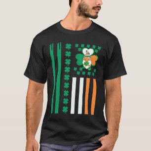 Happy Patricks Day Gnome With Shamrock USA Ireland T-Shirt