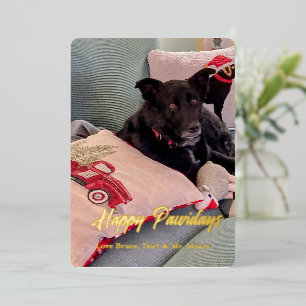 Happy Pawidays Foil Christmas Card