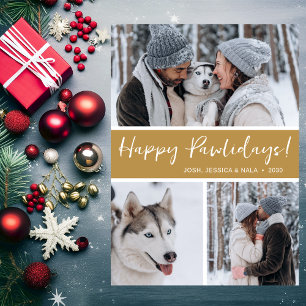 Happy Pawlidays 3 Photo Holiday Card
