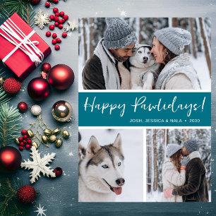 Happy Pawlidays 3 Photo Holiday Card