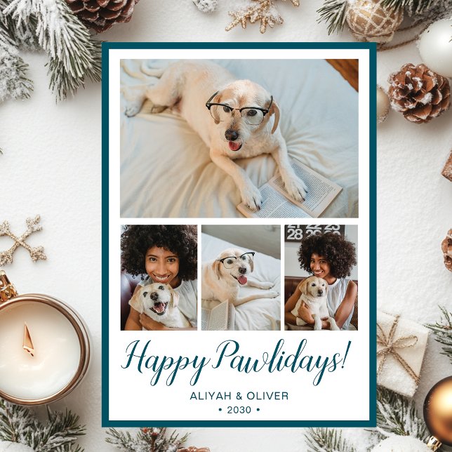 Happy Pawlidays 4 Photo  Holiday Card (Creator Uploaded)