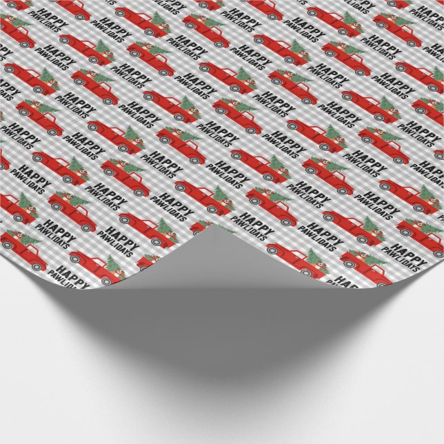 Happy Pawlidays - christmas boxer dog Wrapping Paper (Corner)