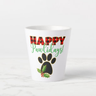 Happy Pawlidays   Christmas Gift for Dog Lover Latte Mug