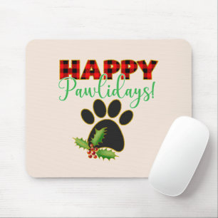 Happy Pawlidays   Christmas Gift for Dog Lover Mouse Pad