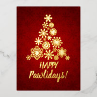 Happy pawlidays,Christmas Tree,Paw print snowflake