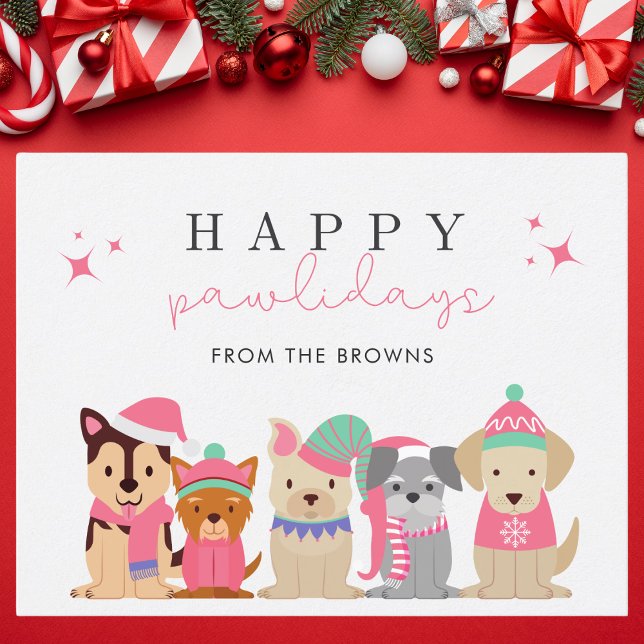 Happy Pawlidays Cute Dog Christmas Holiday Card (Creator Uploaded)