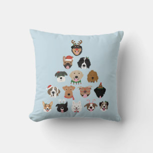 Happy Pawlidays Dog Christmas Tree Cushion