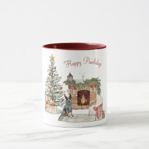 Happy Pawlidays Dog Design- Australian Cattle Dog Mug