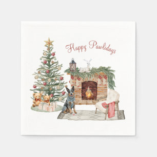 Happy Pawlidays Dog Design- Australian Cattle Dog Napkin