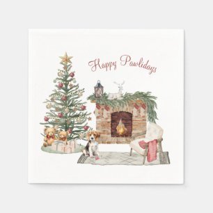 Happy Pawlidays Dog Design- Beagle Napkin