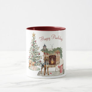 Happy Pawlidays Dog Design- Bloodhound Mug