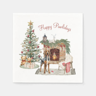 Happy Pawlidays Dog Design- Bloodhound Napkin