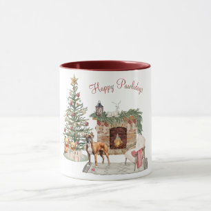 Happy Pawlidays Dog Design- Boxer Mug