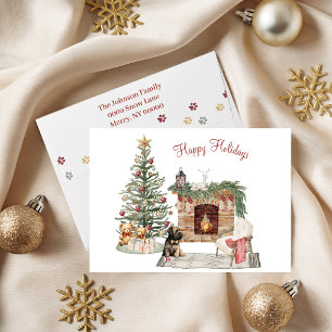 Happy Pawlidays Dog Design- Briard Holiday Card
