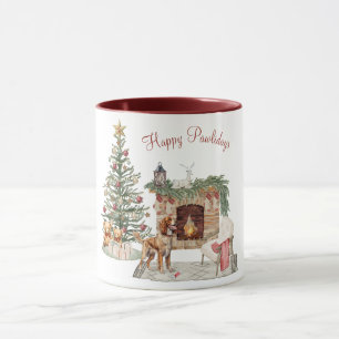Happy Pawlidays Dog Design- Brittany Spaniel Mug
