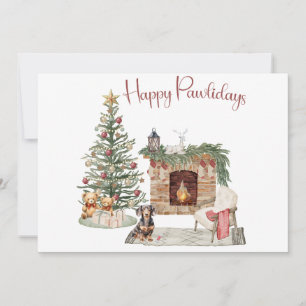 Happy Pawlidays Dog Design- Dachshund Holiday Card