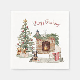 Happy Pawlidays Dog Design- Dachshund Napkin