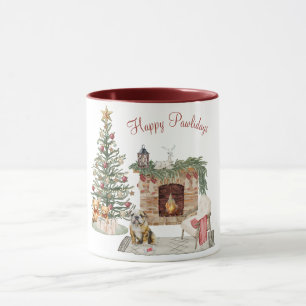 Happy Pawlidays Dog Design- English Bulldog Mug
