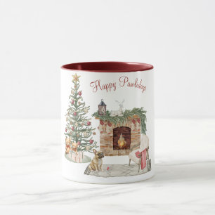 Happy Pawlidays Dog Design- French Bulldog Mug