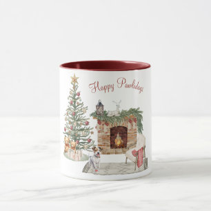 Happy Pawlidays Dog Design- Jack Russell Mug