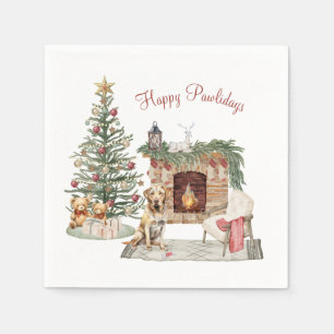 Happy Pawlidays Dog Design- Labrador Retriever Napkin