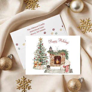 Happy Pawlidays Dog Design- Lhasa Apso Holiday Card