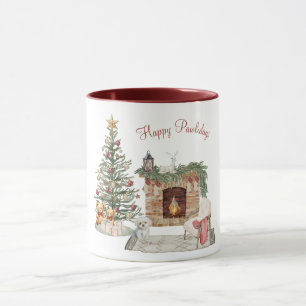 Happy Pawlidays Dog Design- Maltese Mug