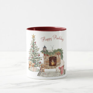 Happy Pawlidays Dog Design- Poodle Mug