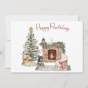Happy Pawlidays Dog Design- Rottweiler Holiday Card