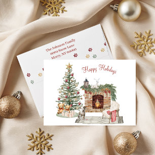 Happy Pawlidays Dog Design- Staffordshire Terrier Holiday Card